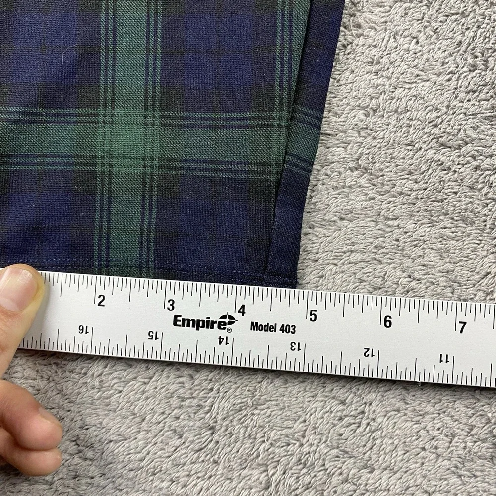 Loft Petites Legging Crop Pants Womens Large‎ Green Blue Plaid Pull On